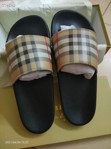 personalized burberry slippers.